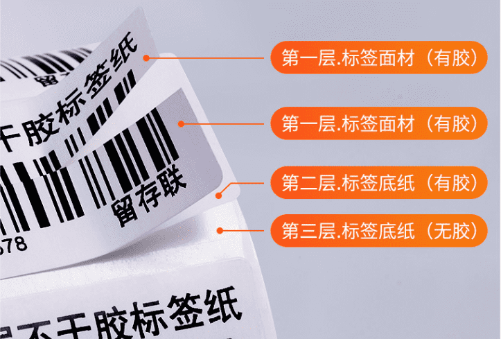双层铜版纸三层不干胶标签纸